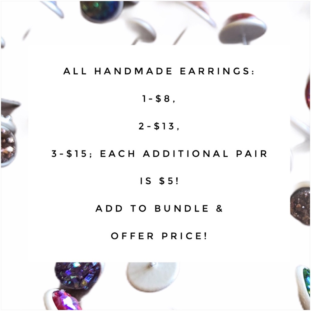 Chunky Black Druzy Bronze Stud Earrings! - Picture 12 of 16
